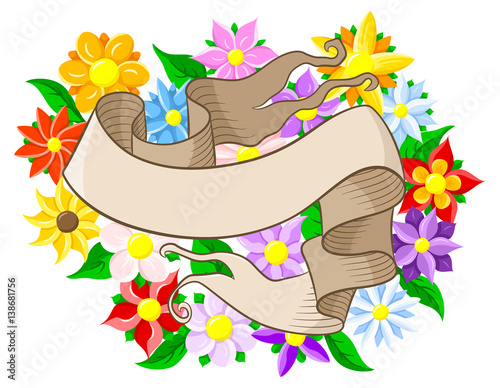 Banner mit floralem Hintergrund