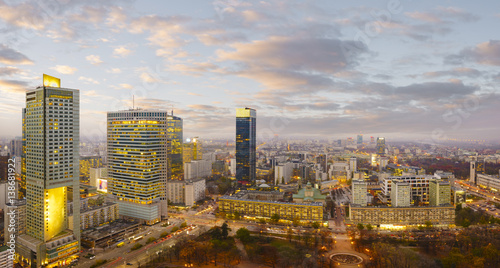 Warsaw city with modern skyscraper © Mike Mareen