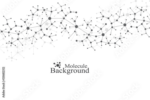 Scientific chemistry pattern. Structure molecule DNA research as concept. Science and technology background communication. Medical scientific backdrop for your design. Vector Illustration.