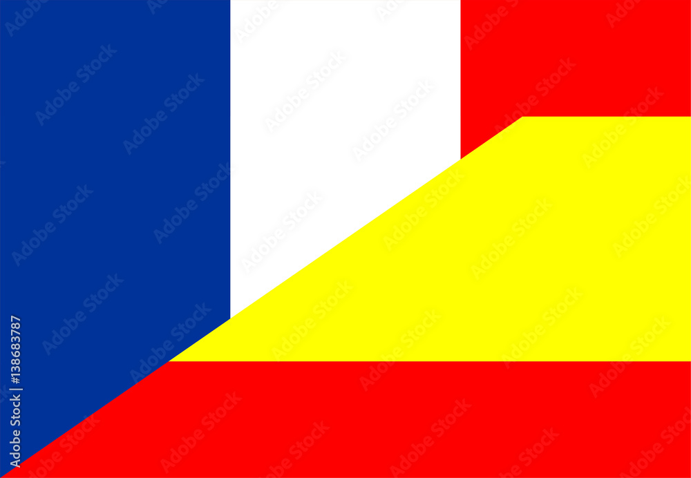 Obraz premium france spain flag