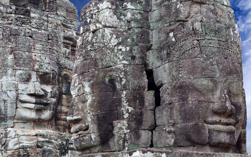 Fototapeta premium Reliefs at Prasat Bayon Temple in Angkor Thom, Cambodia