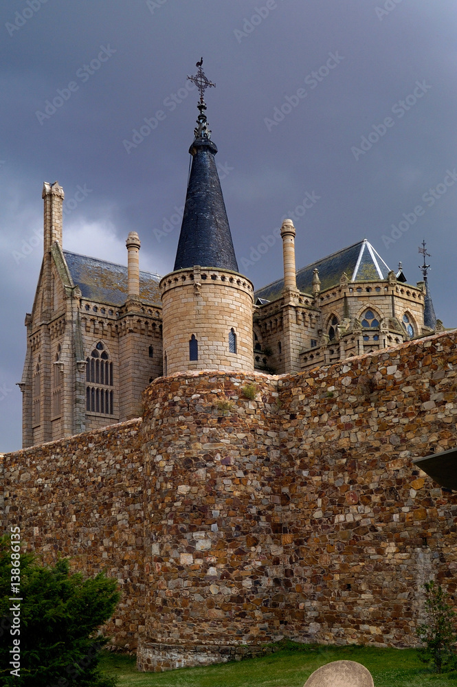 Episcopal Palace in Astorga, Leon province, Castilla-Leon, Spain