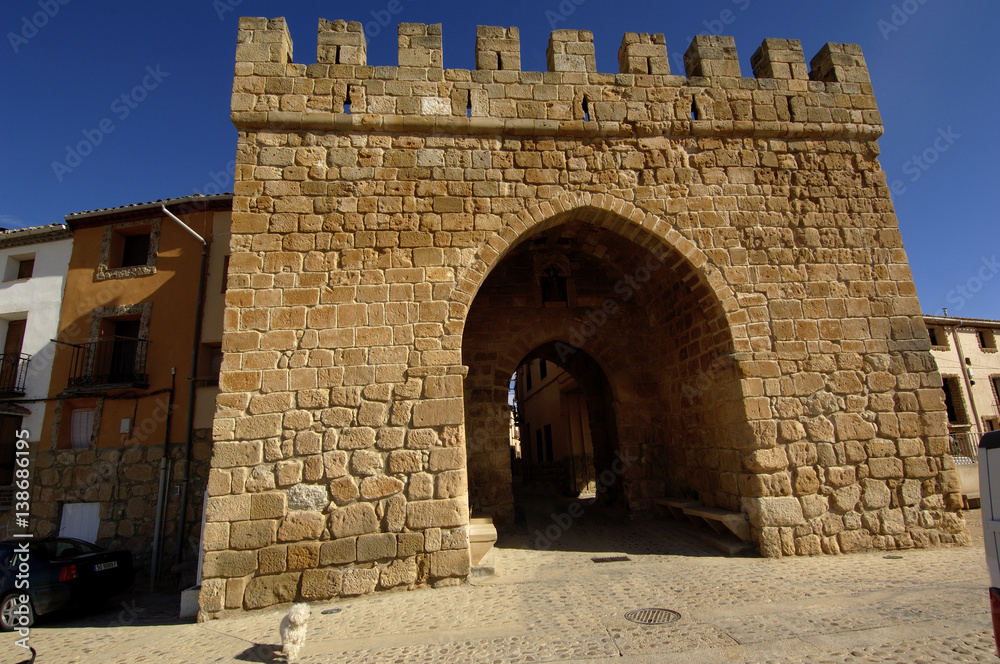 Entrance of Village, Monteagudo de las Vicarias, Soria province,Castilla-Leon, Spain