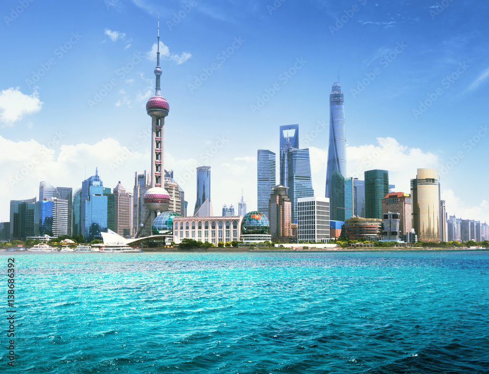 Fototapeta premium Szanghaj w słoneczny dzień, Chiny