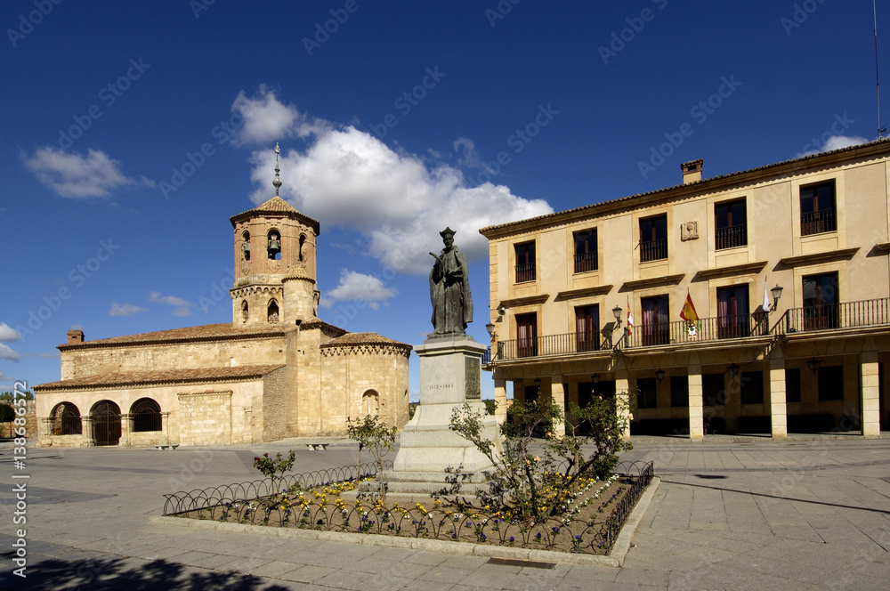 Main square of Almazan, Soria province, Castilla-Leon, Spain