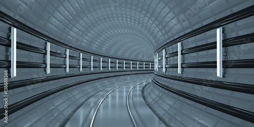 Subway tunnel. 3d render