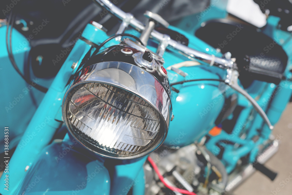 Element classic retro motorcycle - obrazy, fototapety, plakaty 