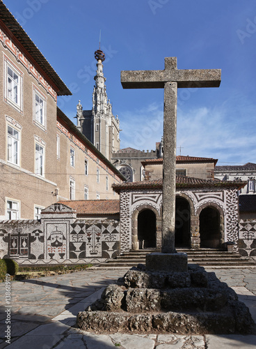 The cross in the yard of the Bussaco Palace - Portugal photo