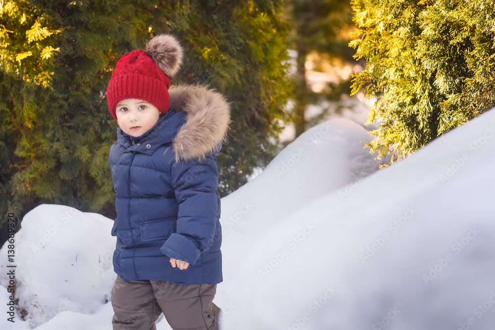 Little boy outdoor. Winter. Little boy outdoor. Winter.