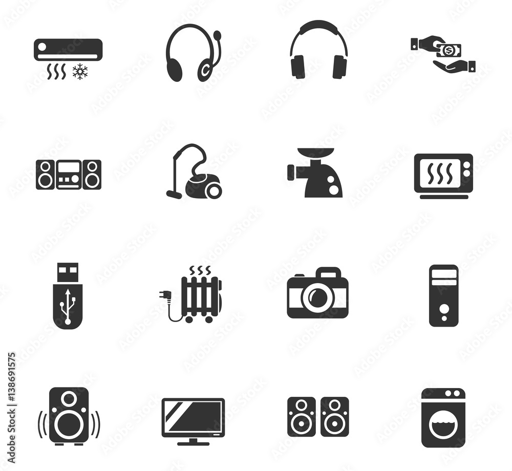 electronics supermarket icon set