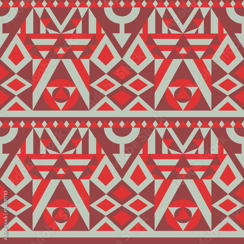 unique seamless geometric pattern. red and gray.  Vector illustration.