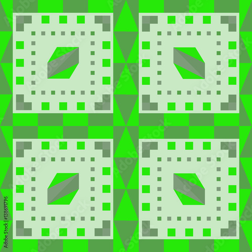 unique seamless geometric pattern. green.  Vector illustration.