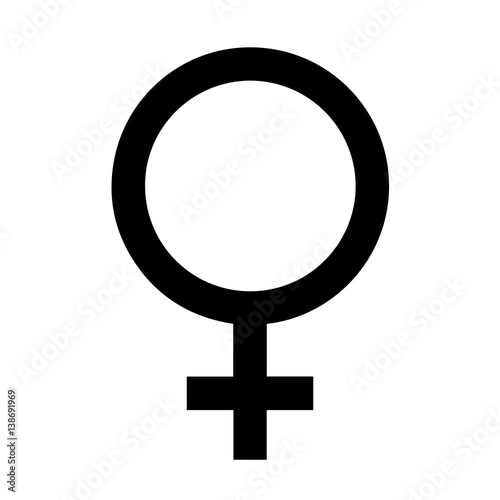 Gender symbol. Venus symbol. The symbol for a female organism or woman. Vector Format.