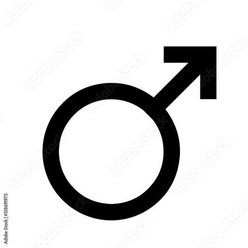 Gender symbol. Mars symbol. The symbol for a male organism or man. Vector Format.