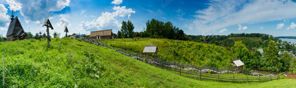 Panorama of the provincial Russian city of Ples