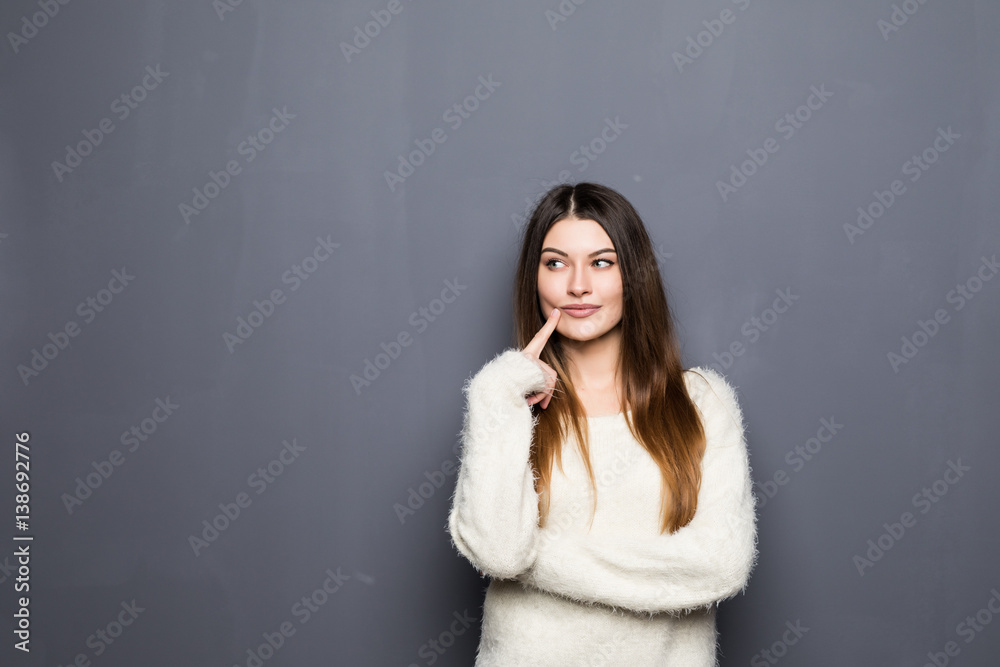 Healthy young thinking woman Healthy young thinking woman