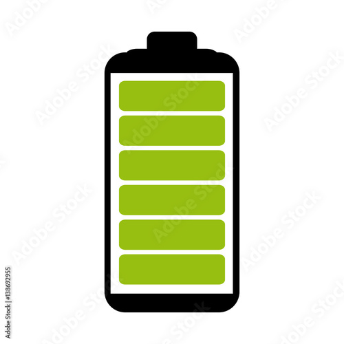 Battery symbol with full charge vector illustration