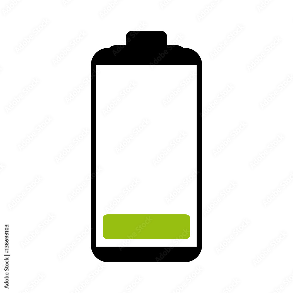 Battery symbol with level low energy charge vector illustration Battery symbol with level low energy charge vector illustration