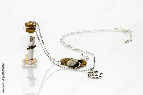 Youth pendant made with glass bottle and chain, female jewelry and fashion
