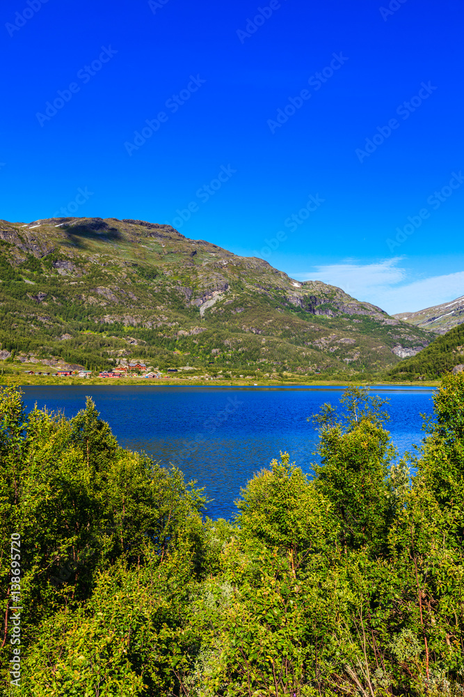 Beautiful natural landscape on a lovely summer day west in Norway
