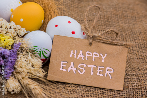 Fotografie Happy Easter day, bunny and egg, Christians worldwide celebrate