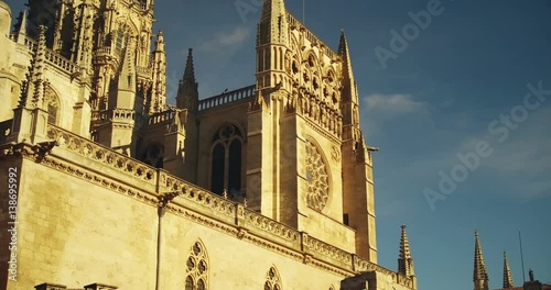 Horizontal dolly shot of the Cathedral of Saint Mary, in Burgos, Spain. photo