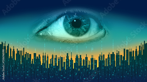 Big brother - concept electronic all-seeing eye, the technology of global surveillance