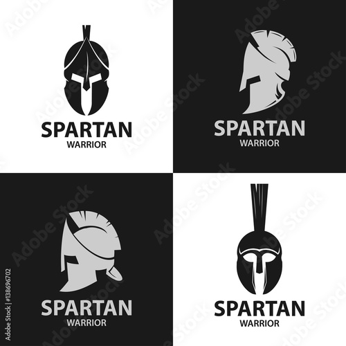 Helmets spartan warriors icon