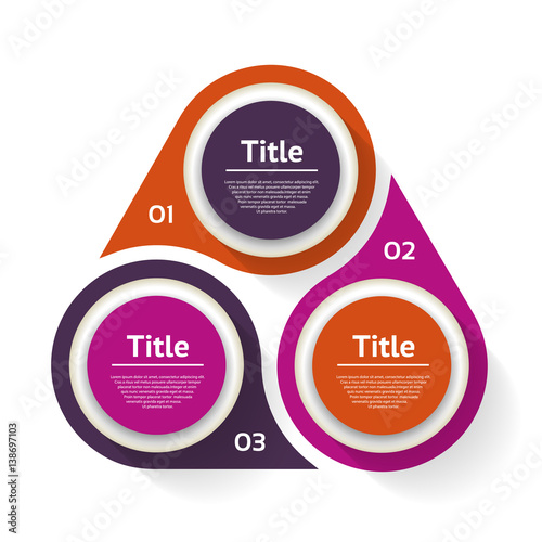 Vector circle infographic. Template for diagram, graph, presentation and chart. Business concept with three options, parts, steps or processes. Abstract background.