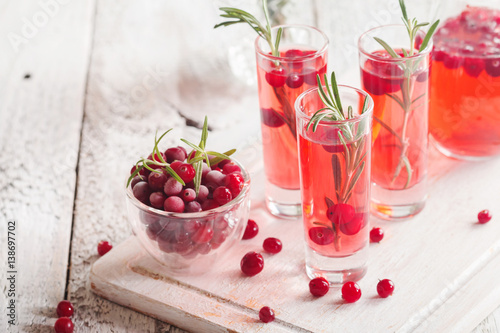 Refreshing drink with cranberries