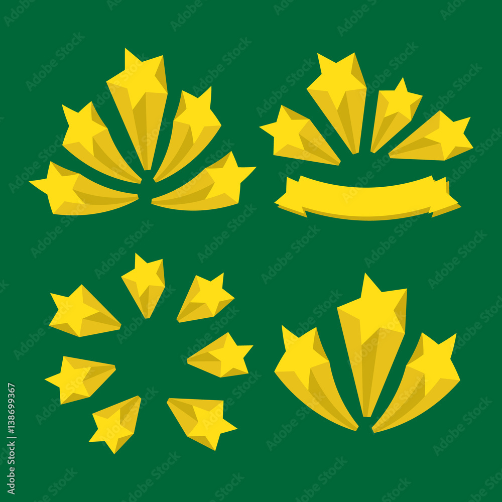 A set of stars. Yellow stars A set of stars. Yellow stars