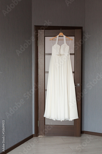 Bride s wedding dress. Bridal accessories