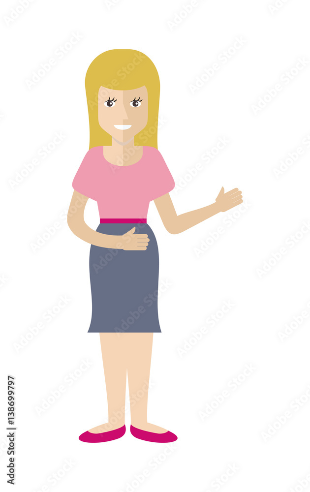 Woman Character Vector Illustration in Flat Style Woman Character Vector Illustration in Flat Style