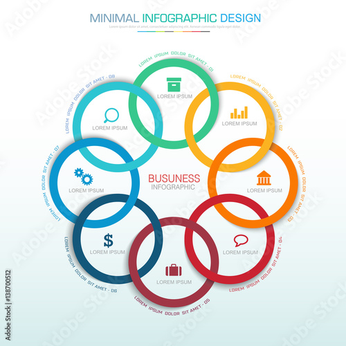 Infographic Elements with business icon on full color background  process or steps and options workflow diagrams,vector design element eps10 illustration