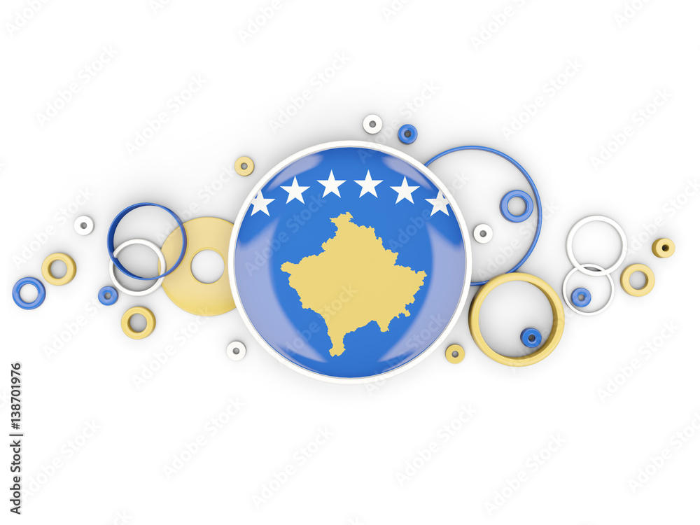 Round flag of kosovo with circles pattern Round flag of kosovo with circles pattern