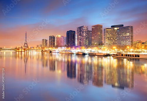 Paris skyline with Eiffel tower in background