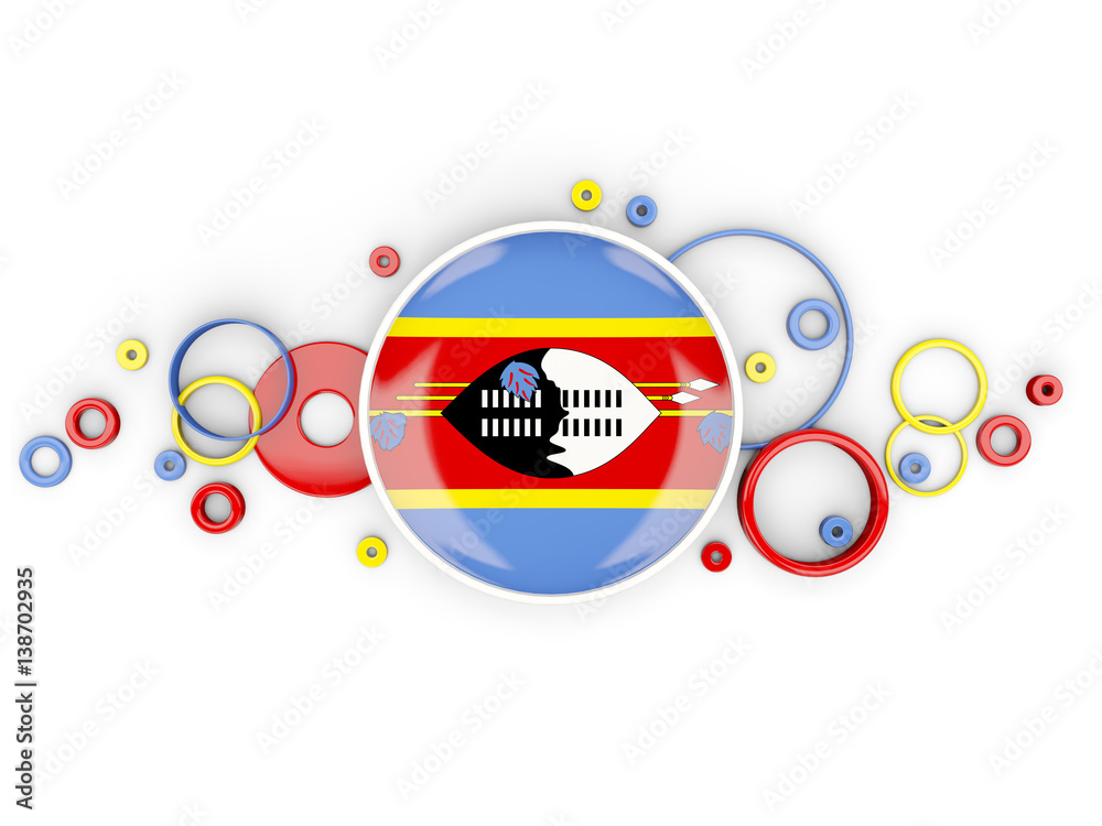 Fototapeta premium Round flag of swaziland with circles pattern