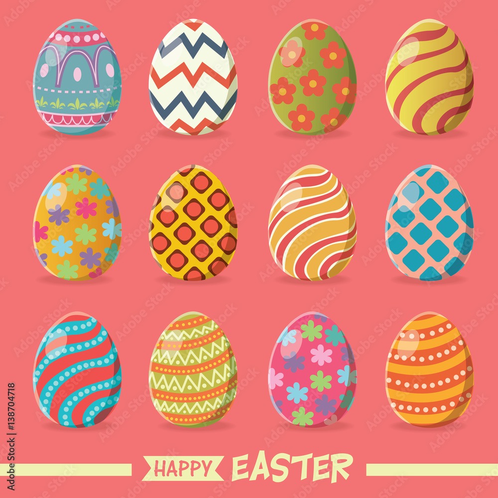 Vintage Easter Egg poster design with Easter eggs