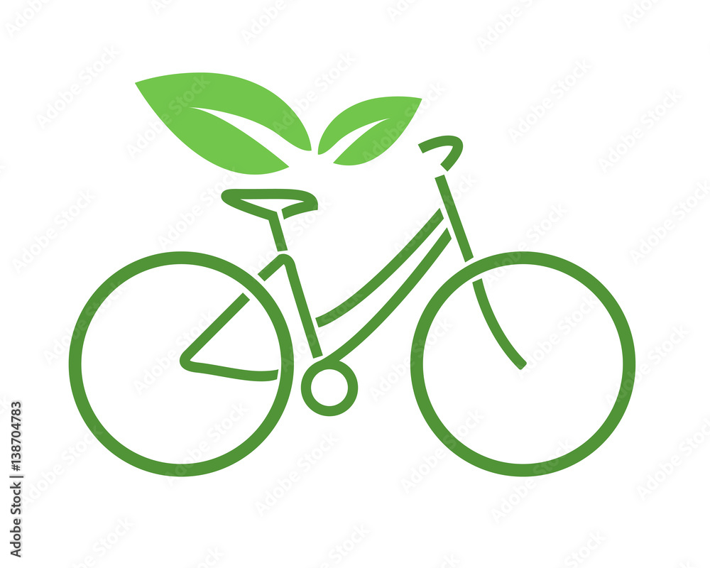 logo bicicletta verde ecologica vettoriale Stock Vector | Adobe Stock