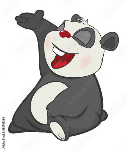 Fototapeta Naklejka Na Ścianę i Meble -   Illustration of a Cute Panda. Cartoon Character 