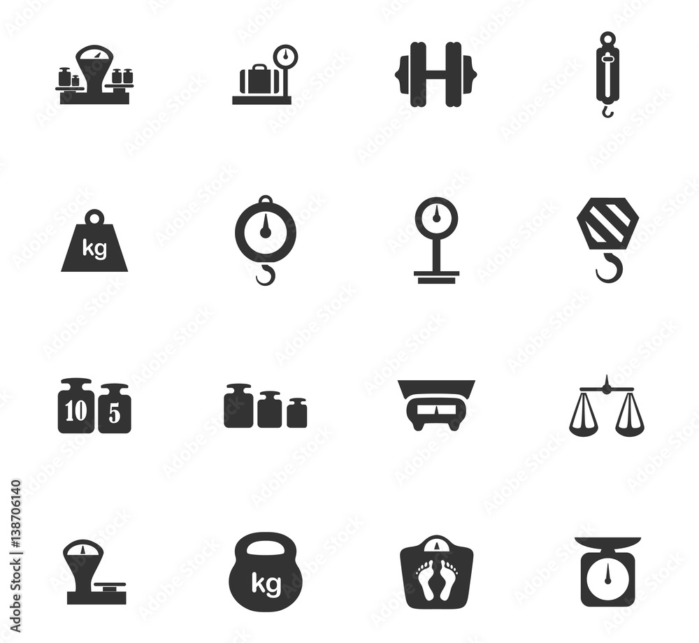 Scales icons set Scales icons set