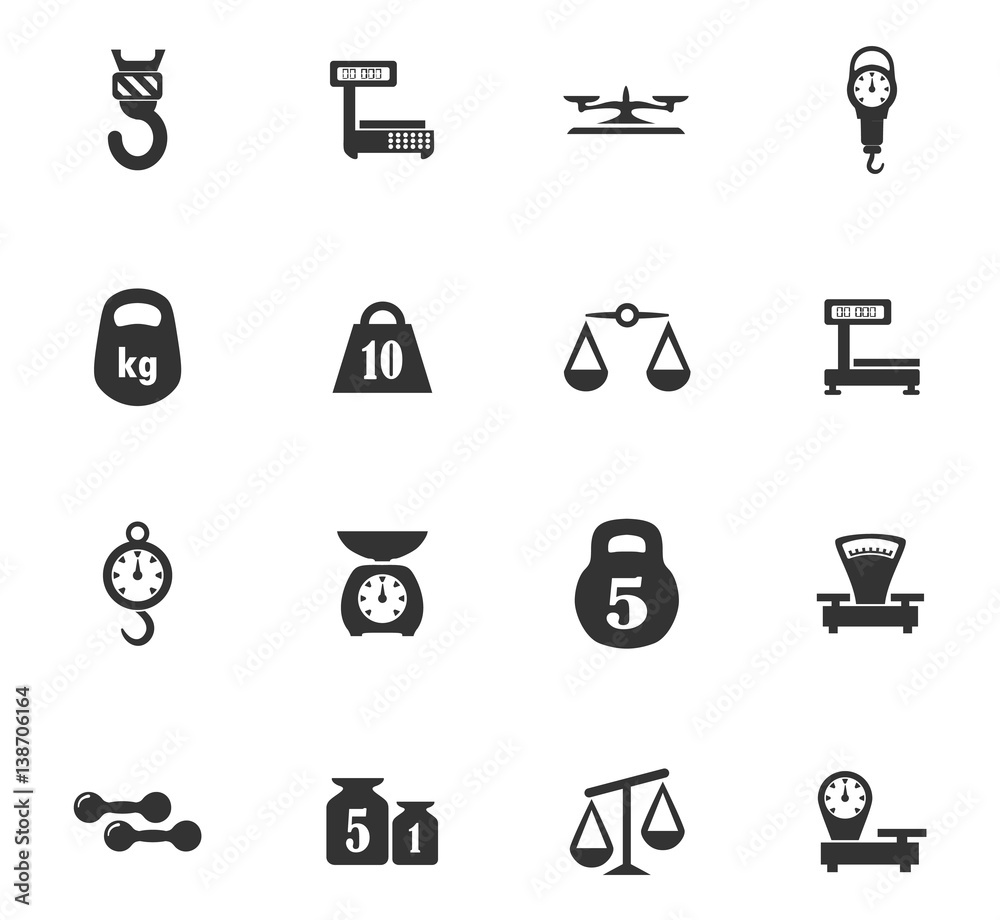 Scales icons set Scales icons set