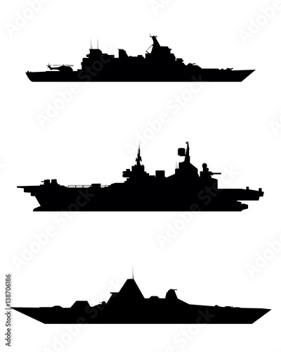 Three warship silhouette