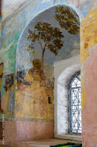 Wandmalerei im Alexander-Svirsky Kloster, Staraya Sloboda in Russland. photo