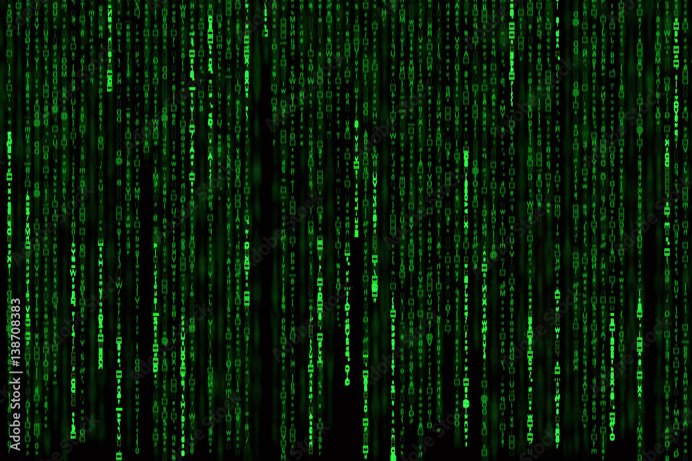 Matrix background with the green symbols Matrix background with the green symbols