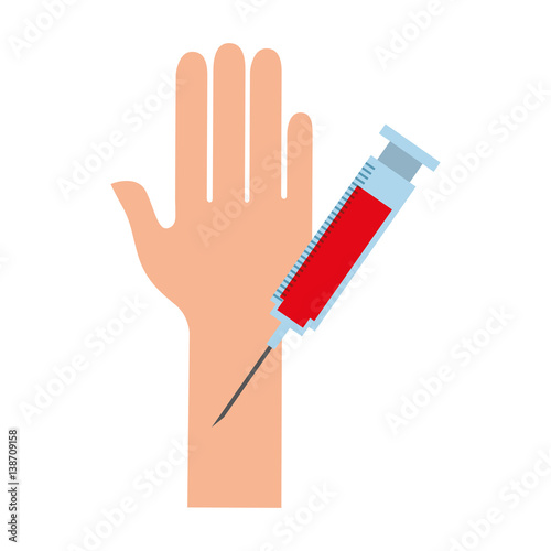 blood donation syringe icon vector illustration design