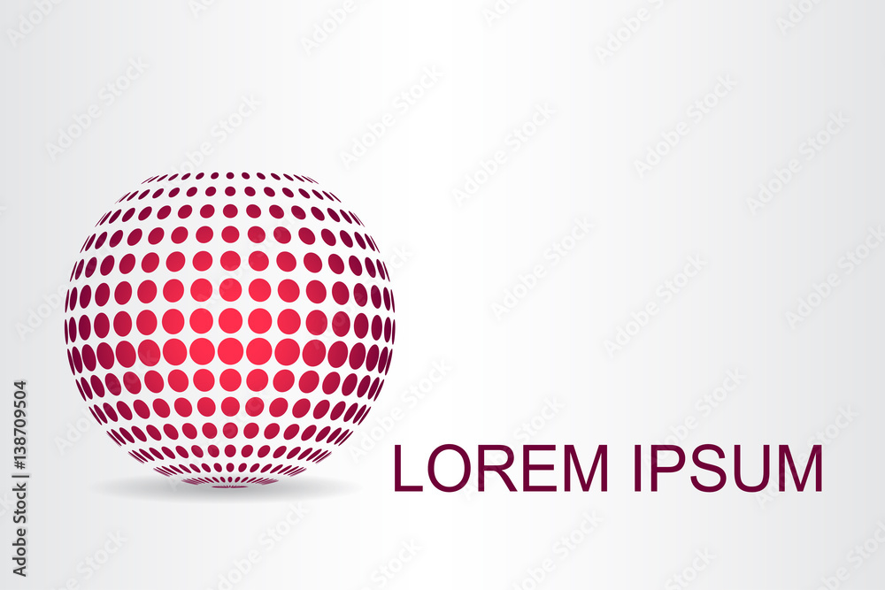 Logo stylized spherical surface with abstract shapes