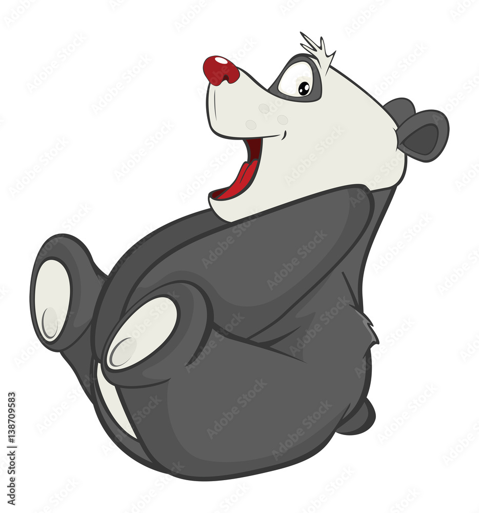 Fototapeta premium Illustration of a Cute Panda. Cartoon Character 