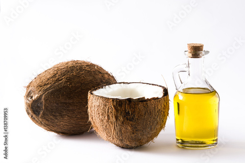 Coconut oil isolated on white background 
