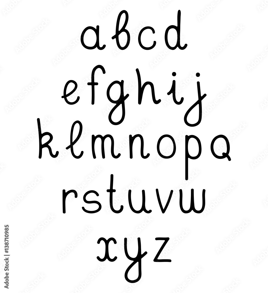 Vector hand written alphabet on white background. Vector hand written alphabet on white background.